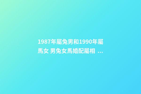 1987年屬兔男和1990年屬馬女 男兔女馬婚配屬相，87年的男兔和90年的女馬可以婚配嗎